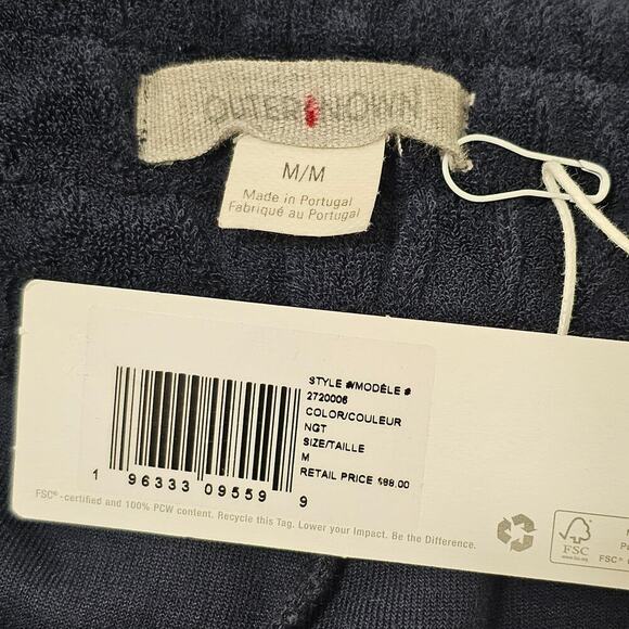 OUTERKNOWN Terry Cloth Short Dark Blue Size M NWT - Picture 3 of 5